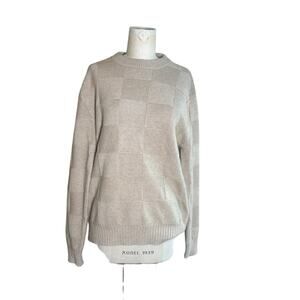 Madewell Mens Wool Checkerboard Sweater Oatmeal size S New with Tags